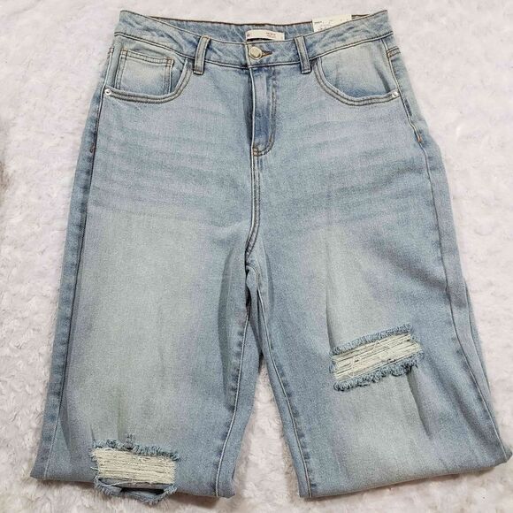 SO High Rise Wide Leg 90s inspired super soft Light Wash jeans Size 11 - Picture 1 of 8